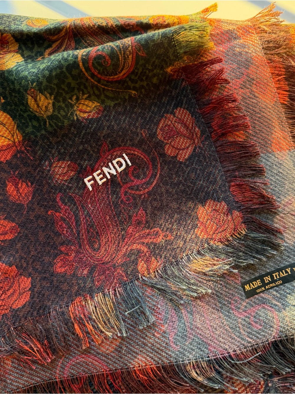 Fendi Multicolor Floral Scarf